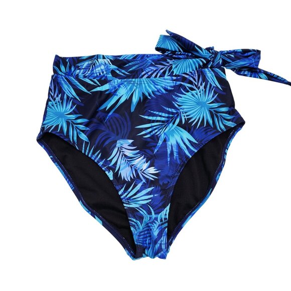 Womens Navy Tropical High Waisted Bikini Set Adjustable Straps Size S Dokotoo - Picture 9 of 9